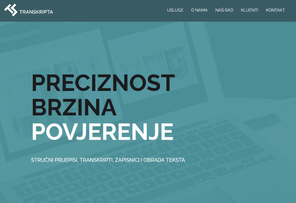 Pisanje zapisnika, transktipta